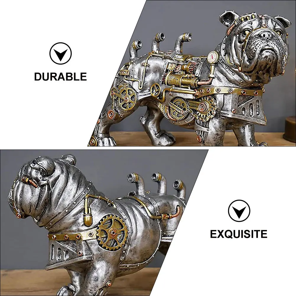

1Pcs Exquisite Mechanical Dog Decor Scratch Resistant Resin Craft for Desk Shelf Display Modern Punk Style Adornment