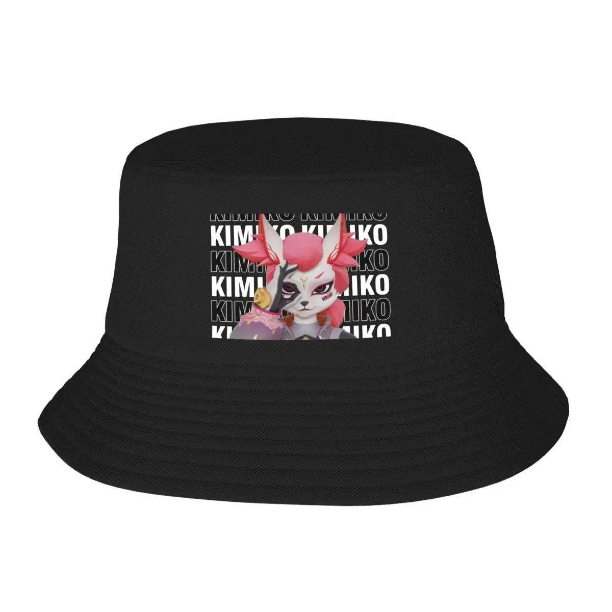 : Kimiko Five-Tails Typography Bucket Hat Christmas Hat Luxury Hat Baseball Cap Snapback Cap Mens Hats Women's