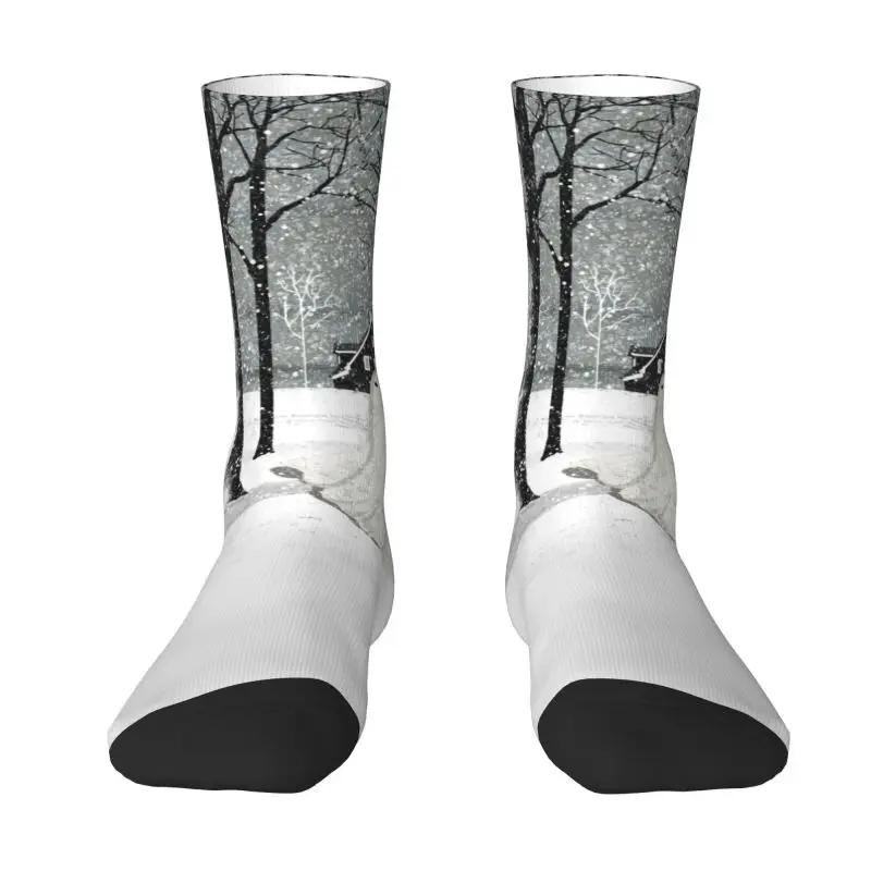 

Custom Cute There's A Ghost In The Blizzard Socks Women Men Warm 3D Print Halloween Horror Basketball Sports Socks