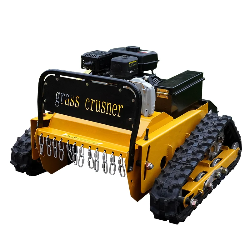 

Customized All Terrain Automatic 800mm Remote Control Lawn Mower Multi-functional Garden Weeding Tracked Lawn Mower Robot
