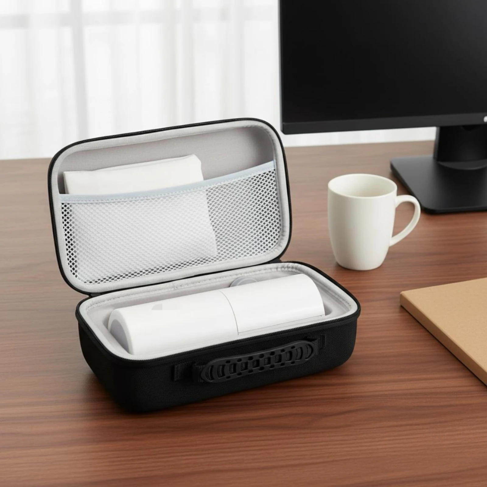 

Hard Shell Travel Case Top Handle EVA Storage Case Oxford Cloth Rounded Corners
