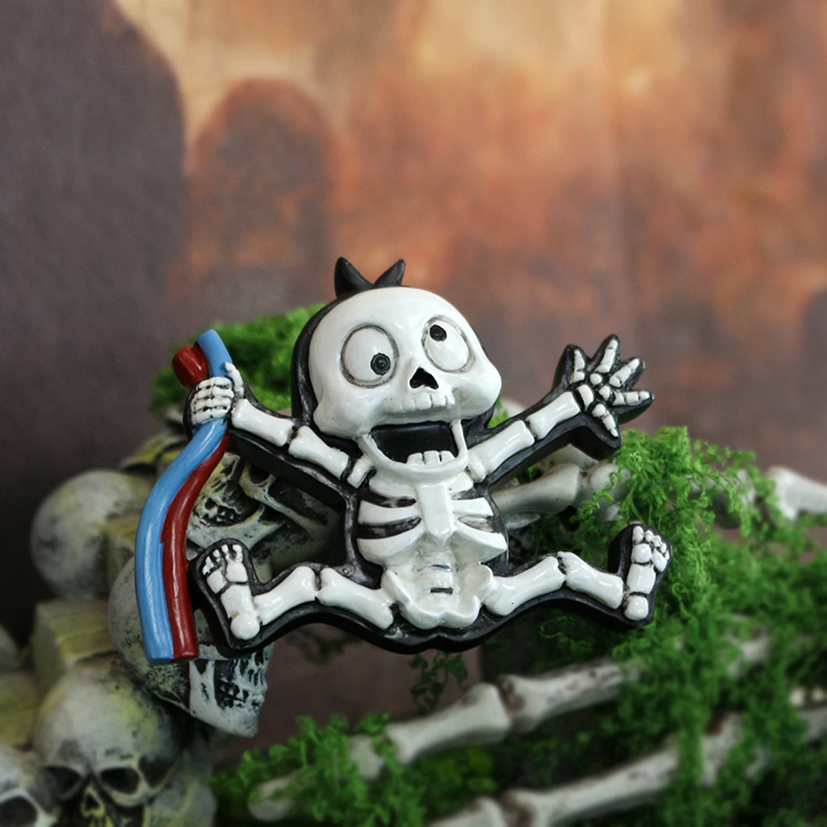 Electric Shock Skeleton Wall Decor Statue - 3.22 Inch 3D Skeleton Resin Wall Art Sculpture, Home Wall Decor