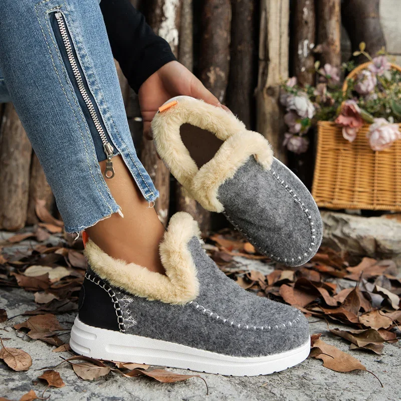 Schnee frauen Stiefel Plüsch Frau Schuhe Slip Auf Frauen Schuhe Plus Größe Stiefeletten Plattform Neue Botas Mujer frauen winter Schuhe – Detail 7
