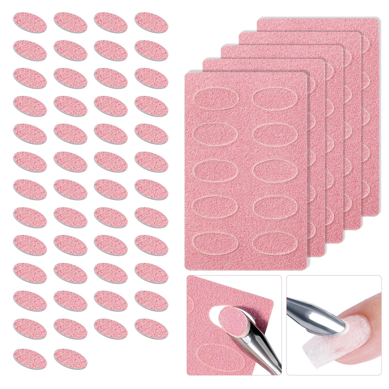 5/10Sheet Nail Cuticle Pusher Self-adhesive Sand 100#180#240# Flake File Trimming Nails Pre Polishing Sandpaper Set ManicureTool