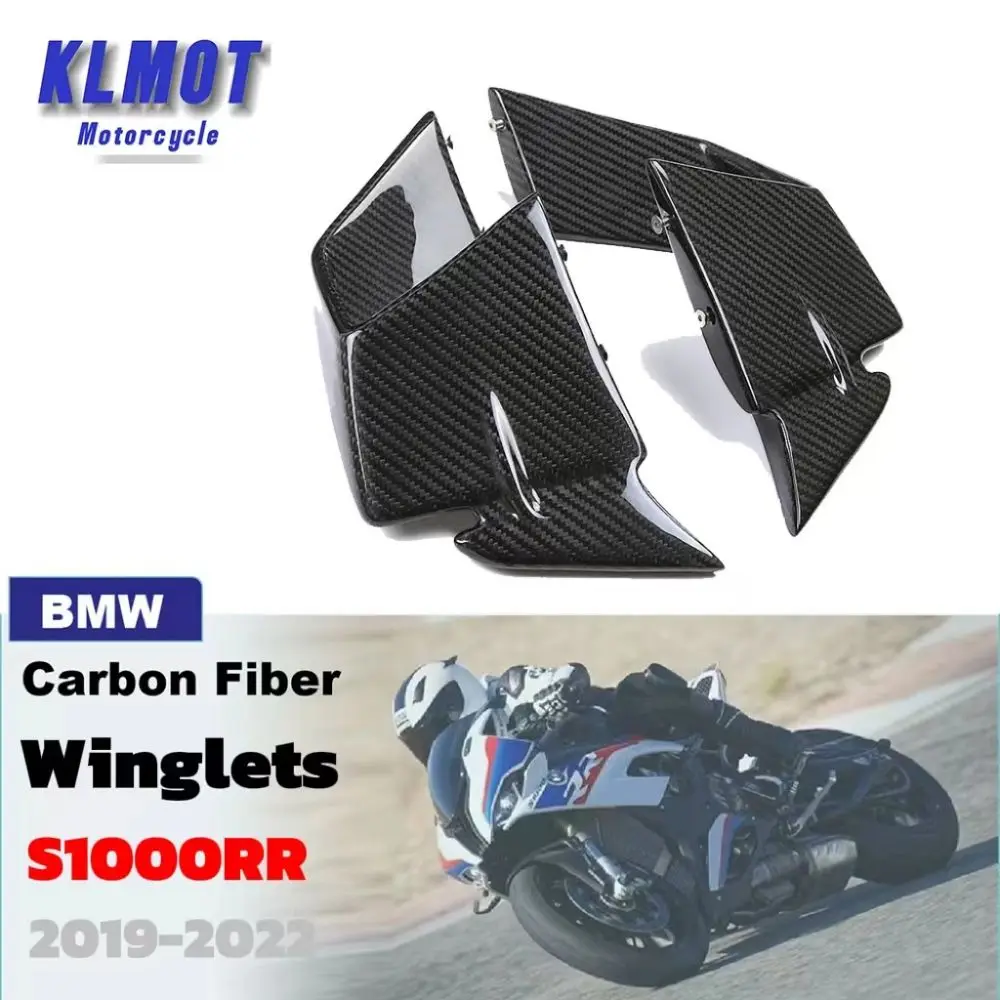 3K 100% Pure Carbon Fiber Fixed Wing Reducer Air Deflector Cover Motorcycle Decorative Accessories For BWM S1000RR 2019-2022