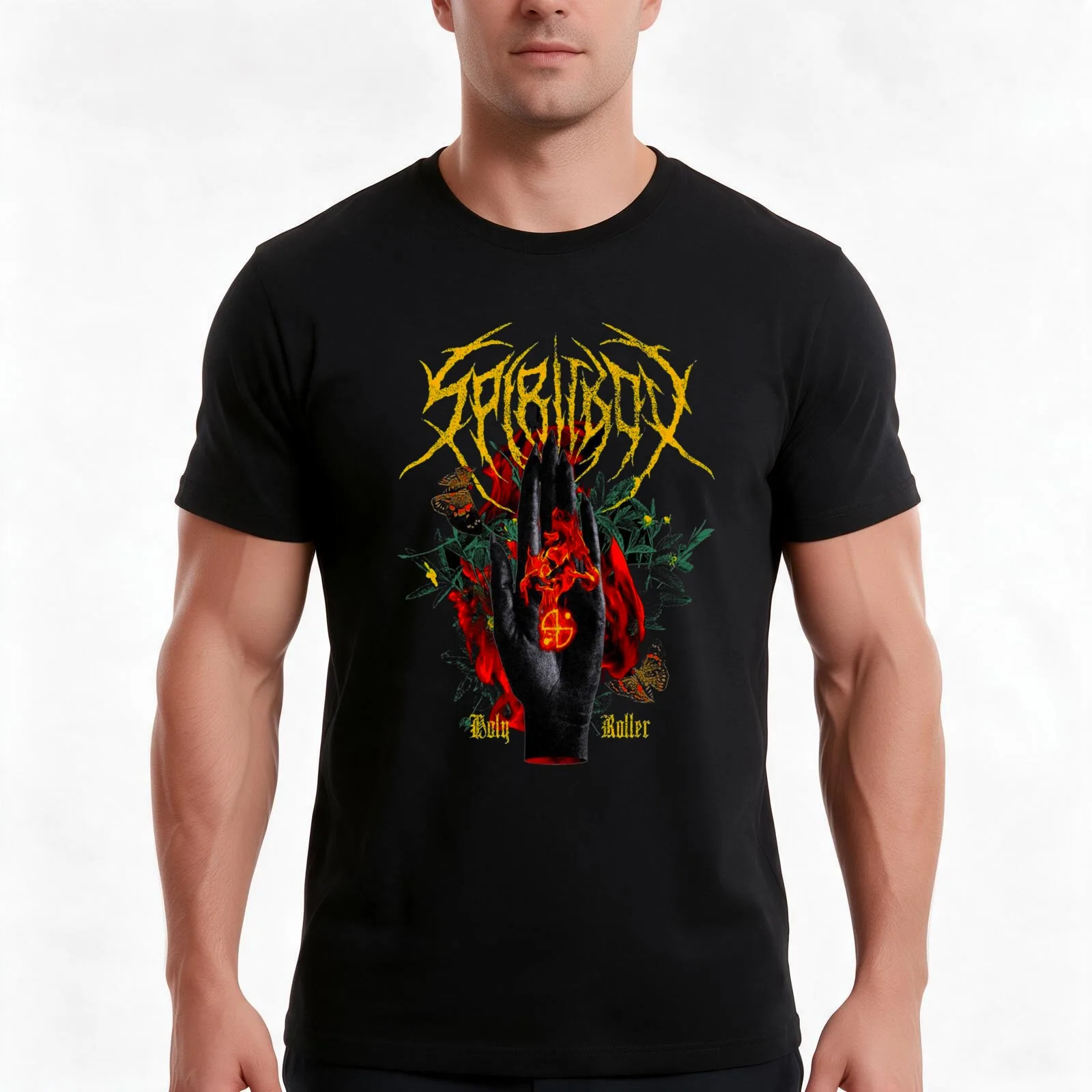 spiritbox T-Shirt, Summer Casual Cotton Tee, Oversized Streetwear Tops, Vintage Graphic Print, Loose Fit Short Sleeve