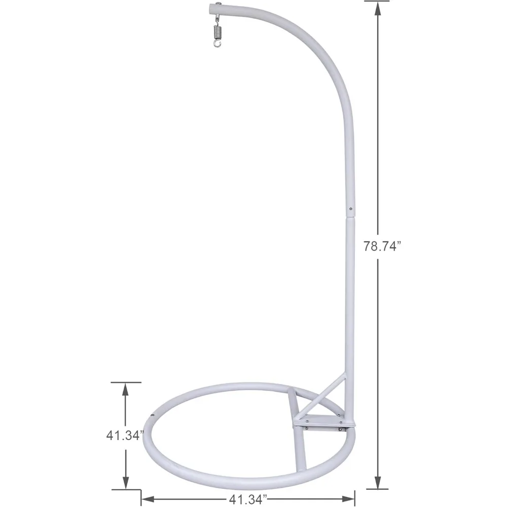 Soporte colgante de alta resistencia con Base redonda, hamaca recubierta de polvo para SILLA, interior y exterior (negro)