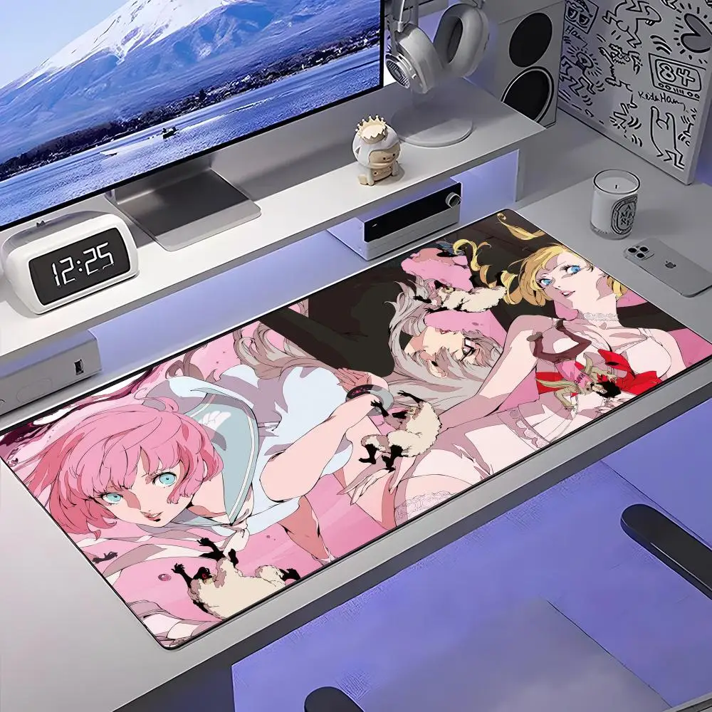 

C-Catherine Mouse Pad Large Anti-Slip Rubber Gaming MousePad Durable Desk Pad Thick Seam Edge Suitable For Office And Gaming