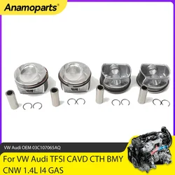 Engine Parts Piston With Rings Set Fit 1.4 L For VW Golf Passat CC Tiguan Seat Skoda 1.4L BLG BMY BWK CAVD CTHD CTHE CAVE L4 GAS