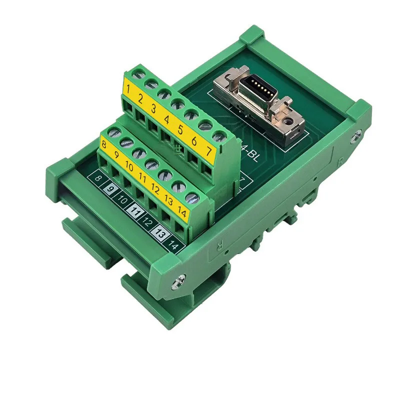 SCSI14 adapter board, SCSI14 terminal block, SCSI-14P non-soldering terminals, MDR connector, CN14 connection line