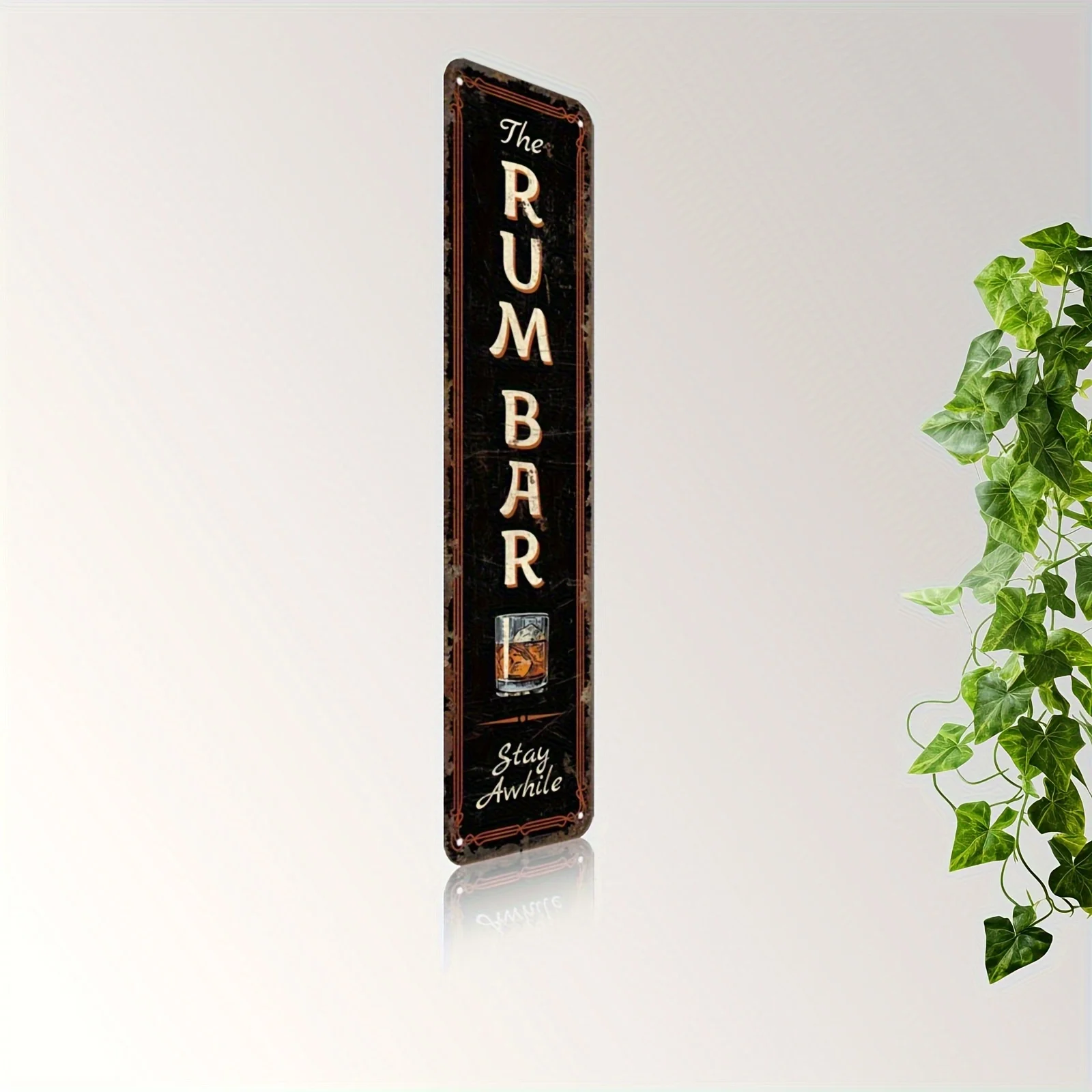 2D Flat, 1pc 1pcs 1pc 1pcs Vintage Rum Bar Sign - Rustic 