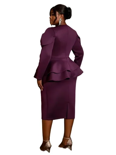 Imagen 2 del producto Vestidos africanos para mujer primavera 2025, vestido Midi africano de manga larga con cuello redondo para fiesta de noche, ropa africana Dashiki para mujer