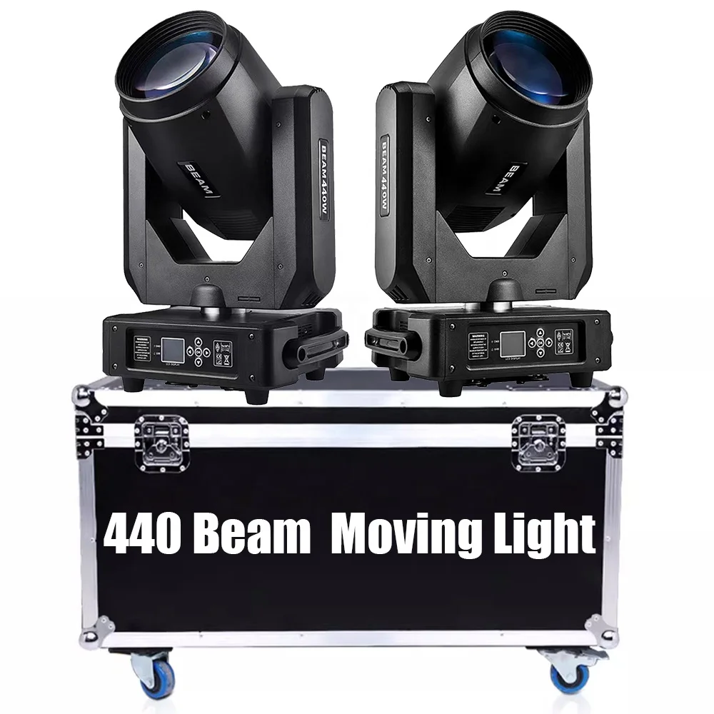 High Bright 19R Sharpy 440W Beam Moving Head Light Pro Stage Lighting Big Lens 2Pcs A Case Three Phase Motor More Fast DJ Lamp