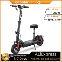 iScooter iX6 EScooters 1000W Powerful Motor 48V17.5Ah Battery NFC Start eScooter Multifunctional LCD Instrument Electric Scooter