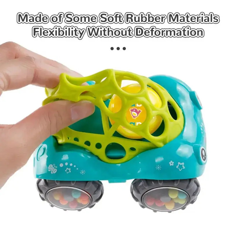 Soft Silicone Children Sensory Toy Cars Rubber Push and Go Vehicles Toddler Cartoon Educational Toys for Babies Kids Baby Gifts