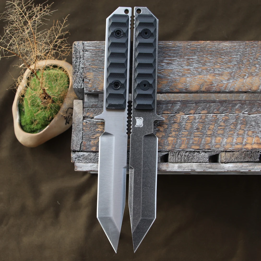 Imagem -04 - Lengren-heavy Steel Outdoor Knife 10cr15comov Grosso Afiado Autodefesa Caça Camping Sobrevivência Canivete mm