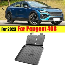 For Peugeot 408 2023 trunk mat modified interior anti slip Dongfeng logo 408 all inclusive car trunk mat
