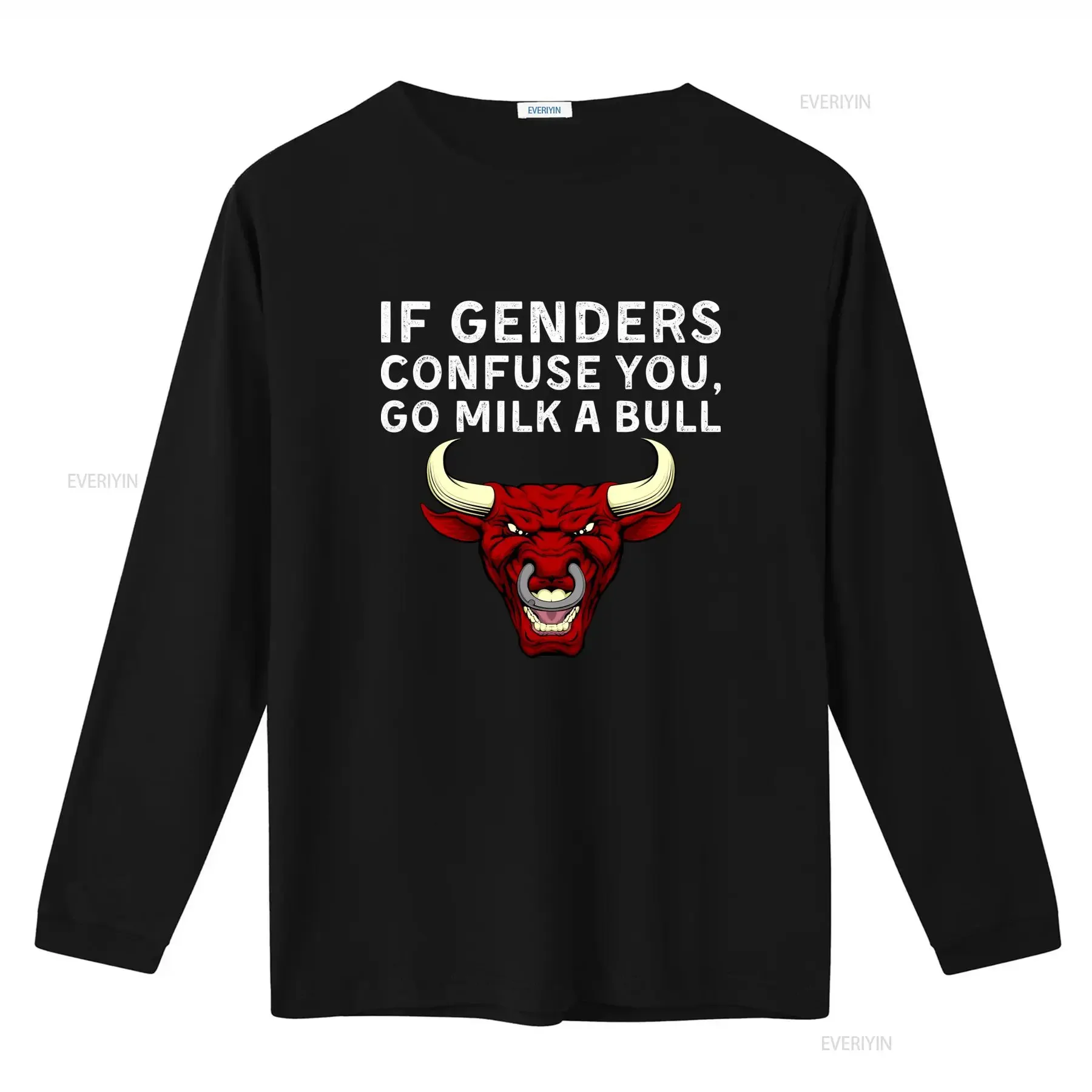 If Genders Confuse You Go Milk A Bull Funny Sarcastic T Shirt with Sayings for Best Friend vintage Washed graphic