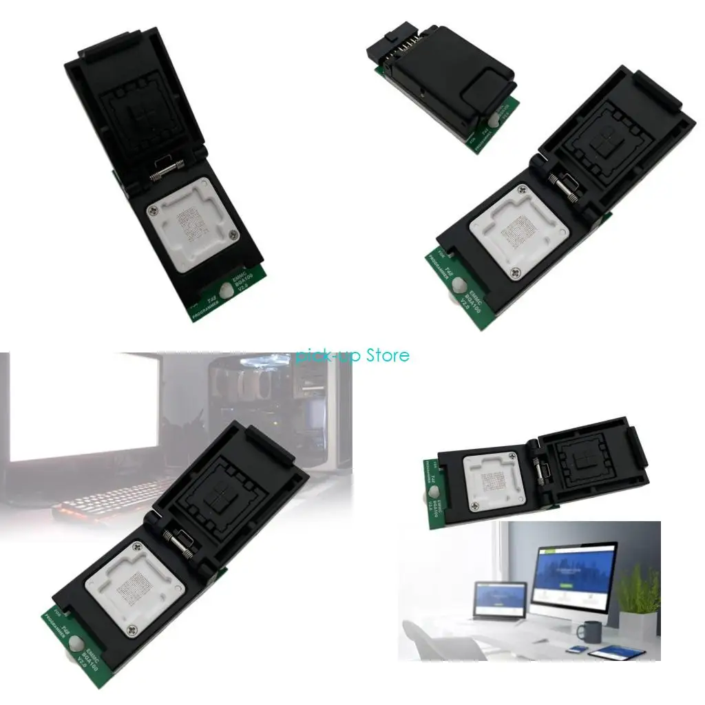 

Q5WA EMMC BGA100 Adapter IC Socket Programmer V2.0 Double Head Probe Holder