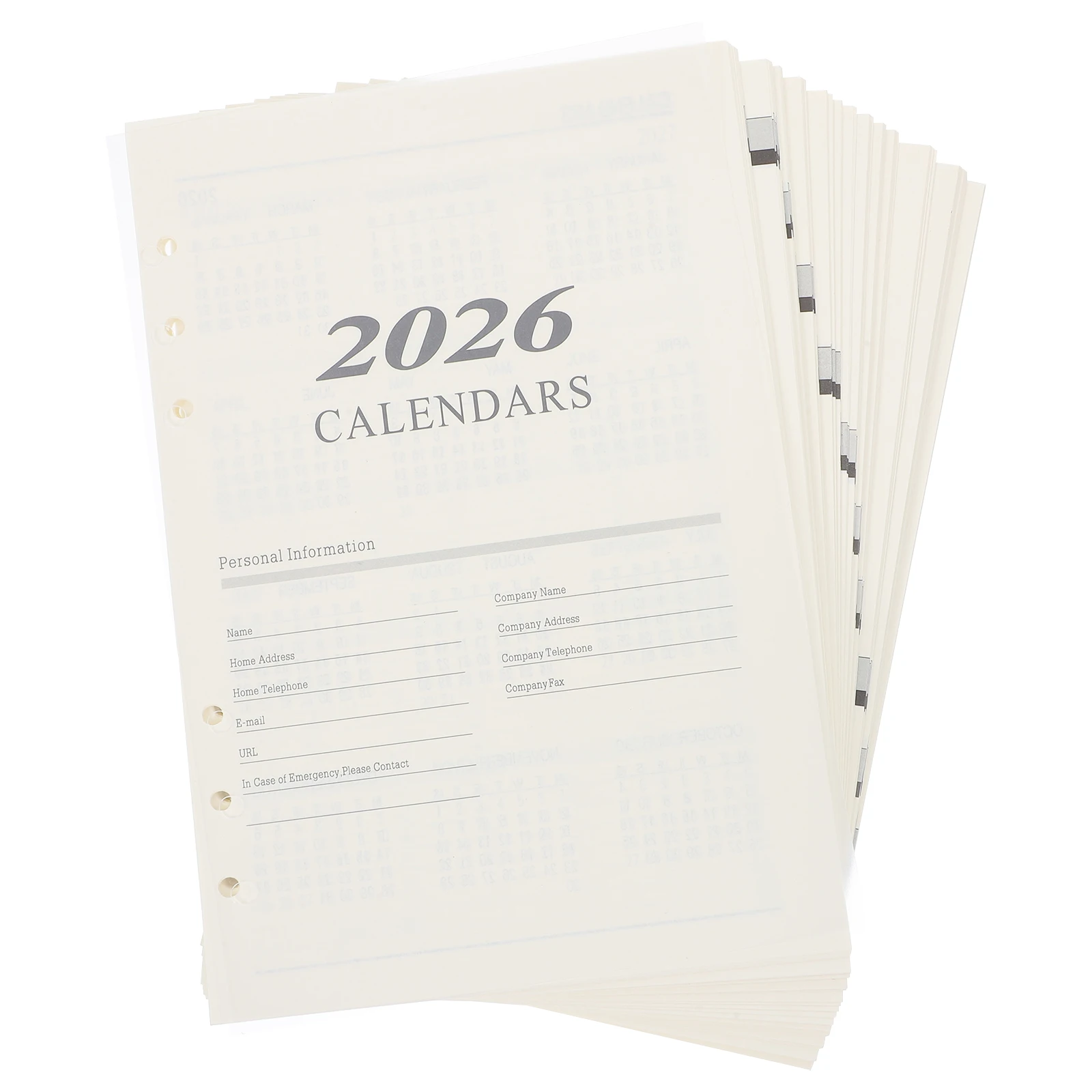 

Loose-leaf Notebook Core Replacement College Planner Refills Daily Paper Inserts Agenda 2026 Planning Page