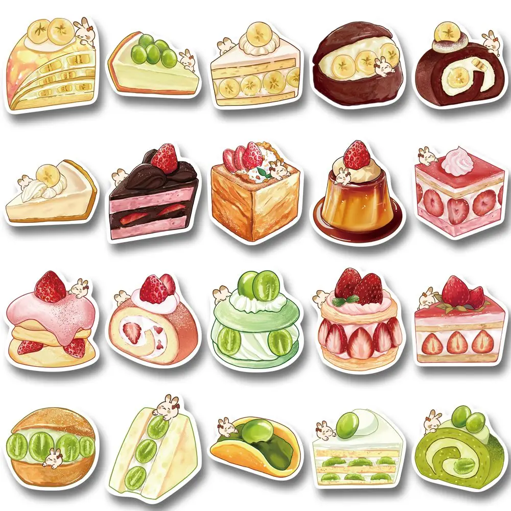 10/20/40Pcs Dessert painting food rabbit cute cartoon stickersmobile phone shell waterproof stickers