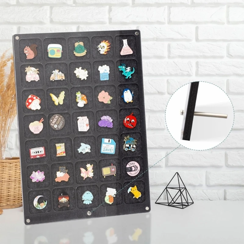 Felt Pin Display Case Storage Jewelry Holder Brooch Medal Badge Tray Organizer Desktop Displaying Container Collection