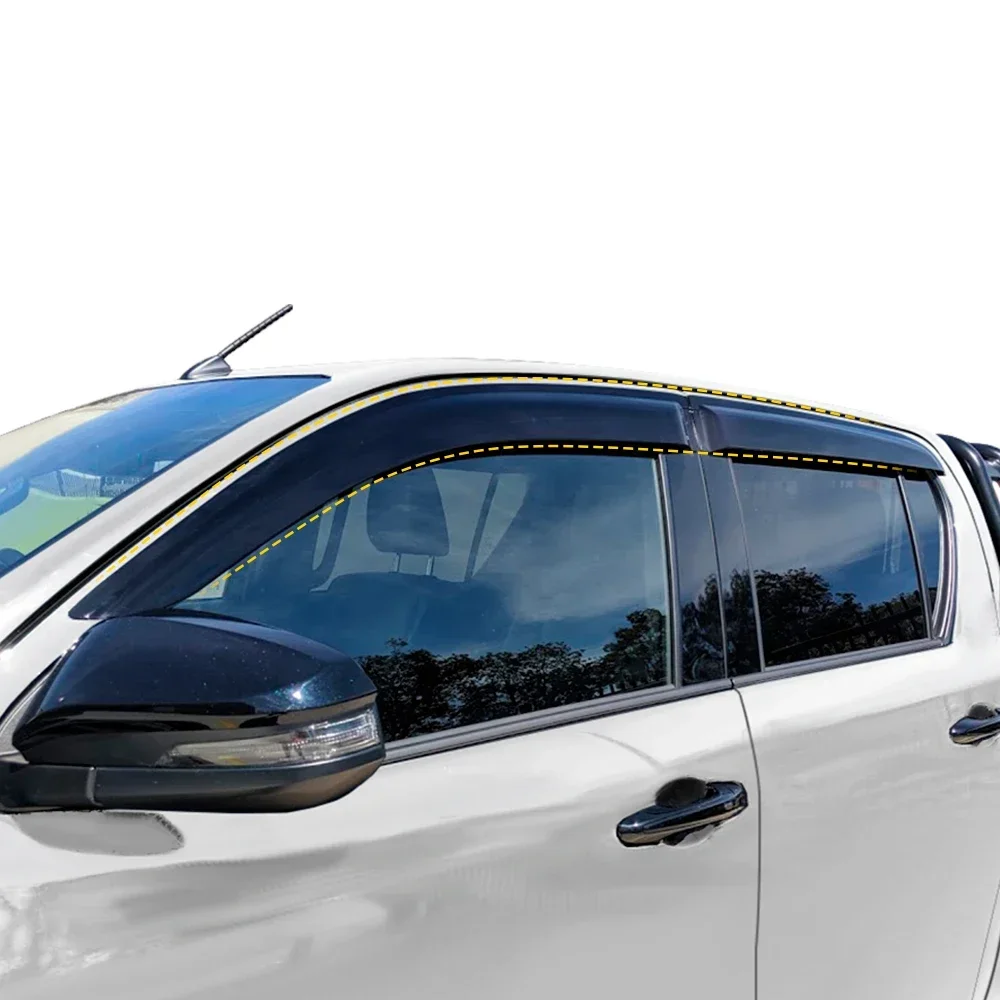 Window Visor Wind Deflector For Toyota Hilux 2015-2020 4PCS/Set Double Cabin Accessories Car Styling