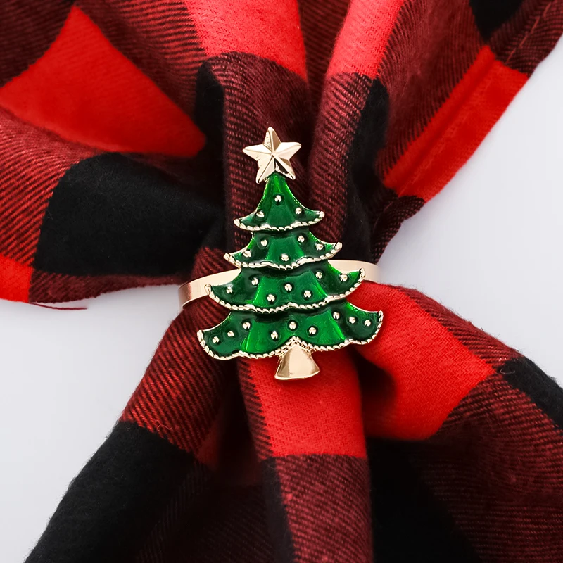 1/3Pcs Christmas Napkin Rings Metal Napkin Holder Xmas Tree Deer Napkin Buckle For Party Table Decor Navidad New Year 2025