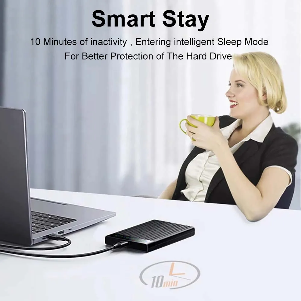 Caixa de HDD SSD Inteligente Kebidumei com Display Digital 2.5 polegadas SATA USB 3.1 Enclosure para HD Móvel 6Gbps para PC