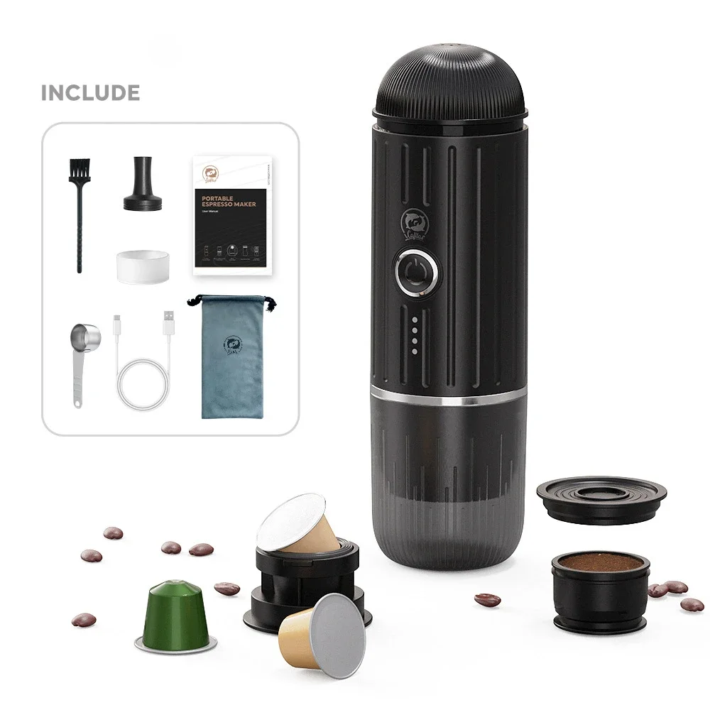 Mini Espresso Portable Coffee Machine USB Cable Plug-in Electric Hot and Cold Extraction Coffee Powder Capsule Dual-purpose