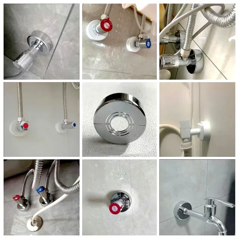 Shower Faucet Decorative Cover ABS Heighten Angle Valve Panel Adjustable Water Pipe Wall Covers Kitchen Bathroom Tap Accessories