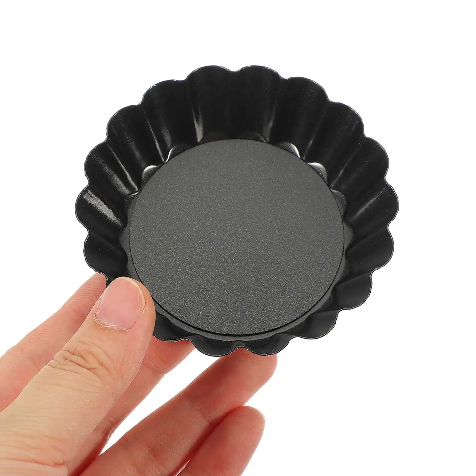Juego de 8 Moldes para Tartaletas de Huevo, Mini Moldes de Acero al Carbono con Fondo Extraíble, Accesorios para Hornear Pasteles y Postres