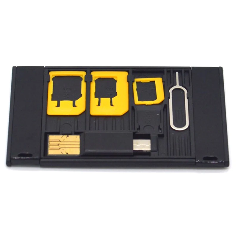 Kit de adaptador de tarjeta SIM delgada de tamaño de tarjeta de crédito con lector de tarjetas TF y bandeja de tarjeta SIM, soporte de tarjeta SIM