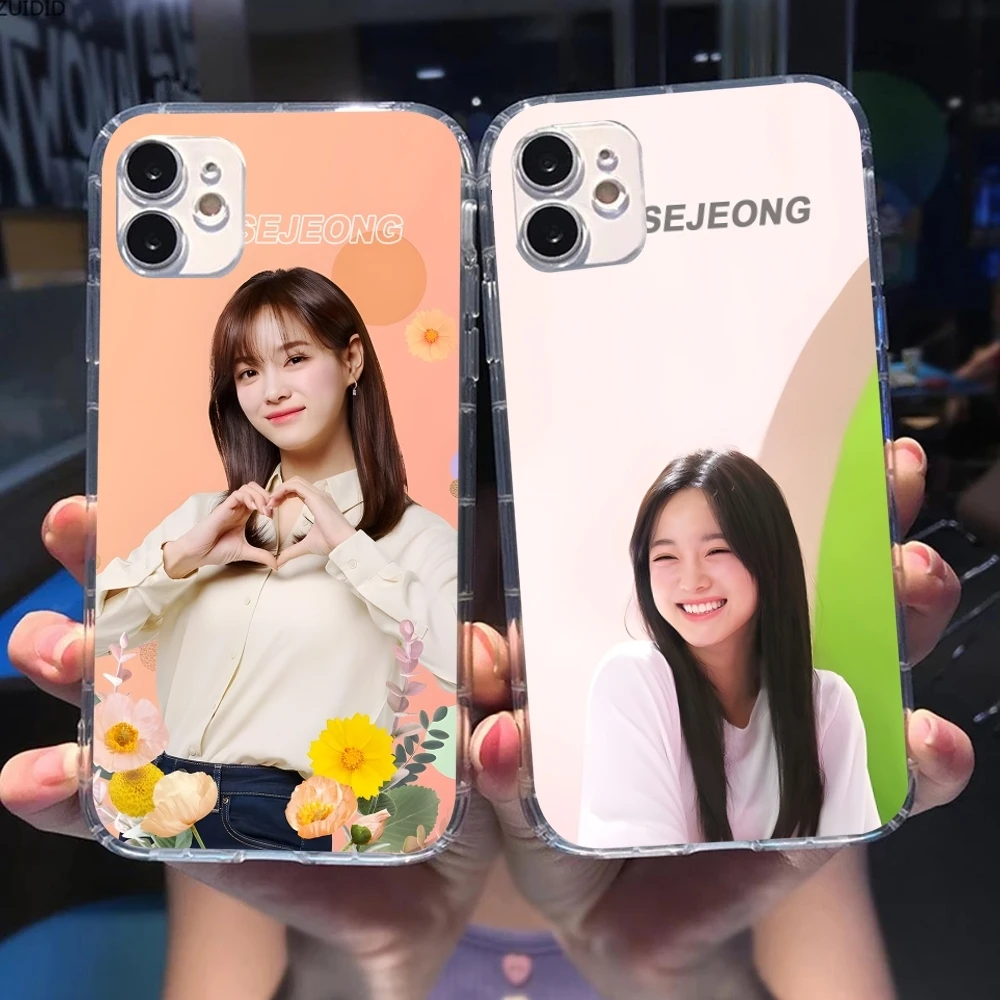 KPOP Kim SeJeong Mobile Cell Phone Case for iPhone 15 14 13 12 11 X XR XS 8 Pro Max Plus Mini Clear Transparent Cover Shell