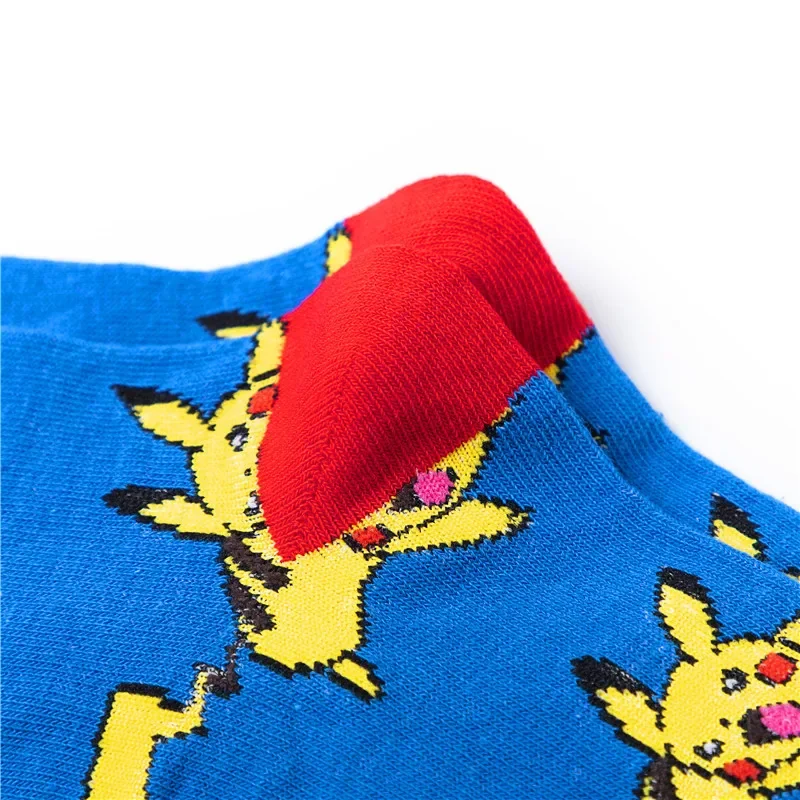 Pokemon Pikachu Anime Socks Men Women Cartoon Hip Hop Print Skateboard Socks Personality Casual Cotton Long Sock Breathable Sock