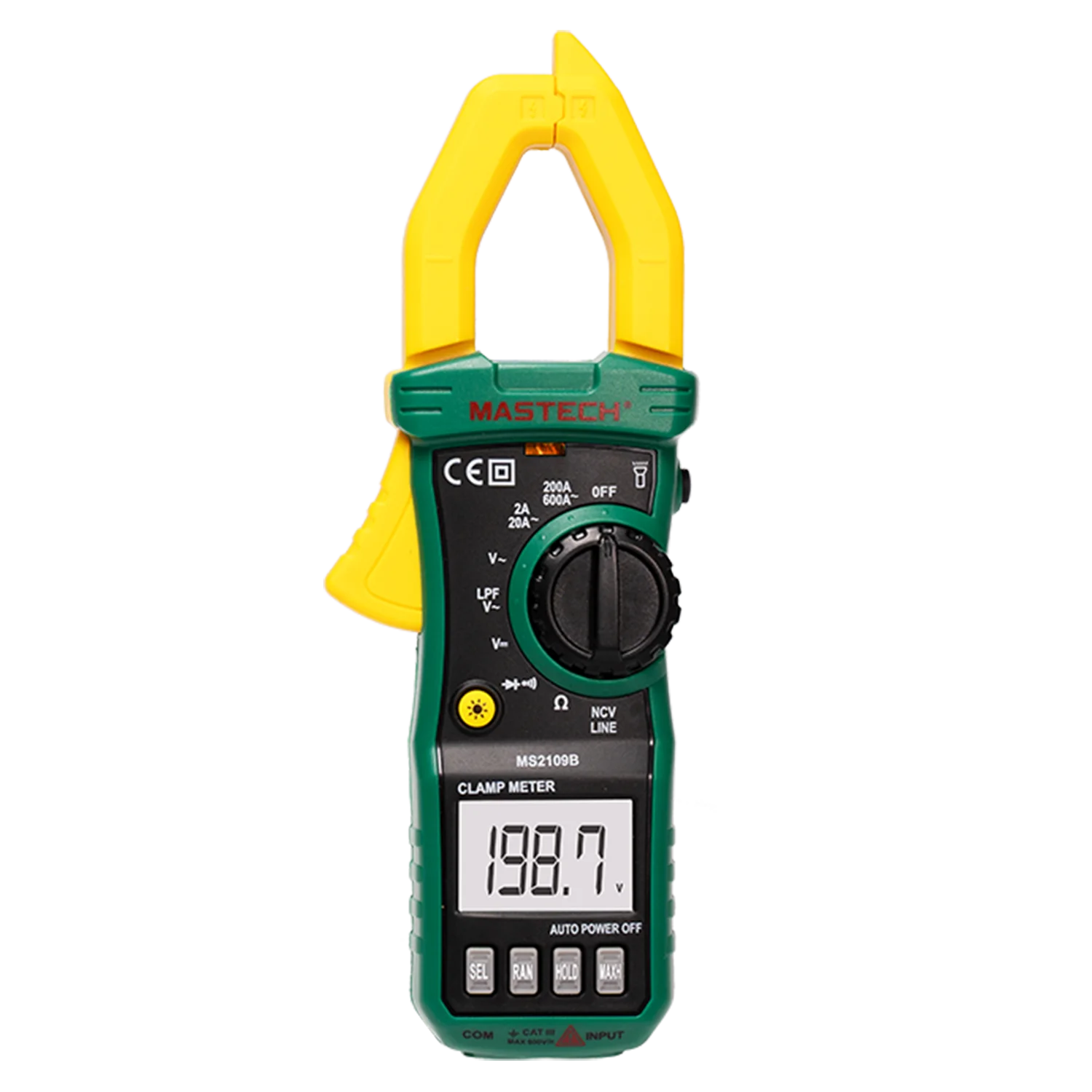Imagem -05 - Mastech-digital Clamp Meter Multímetro dc e ac Corrente Amperímetro Tester Tensão hz Capacitância Ncv Teste de Ohm Ms2109b Ms2109c Ms2109d