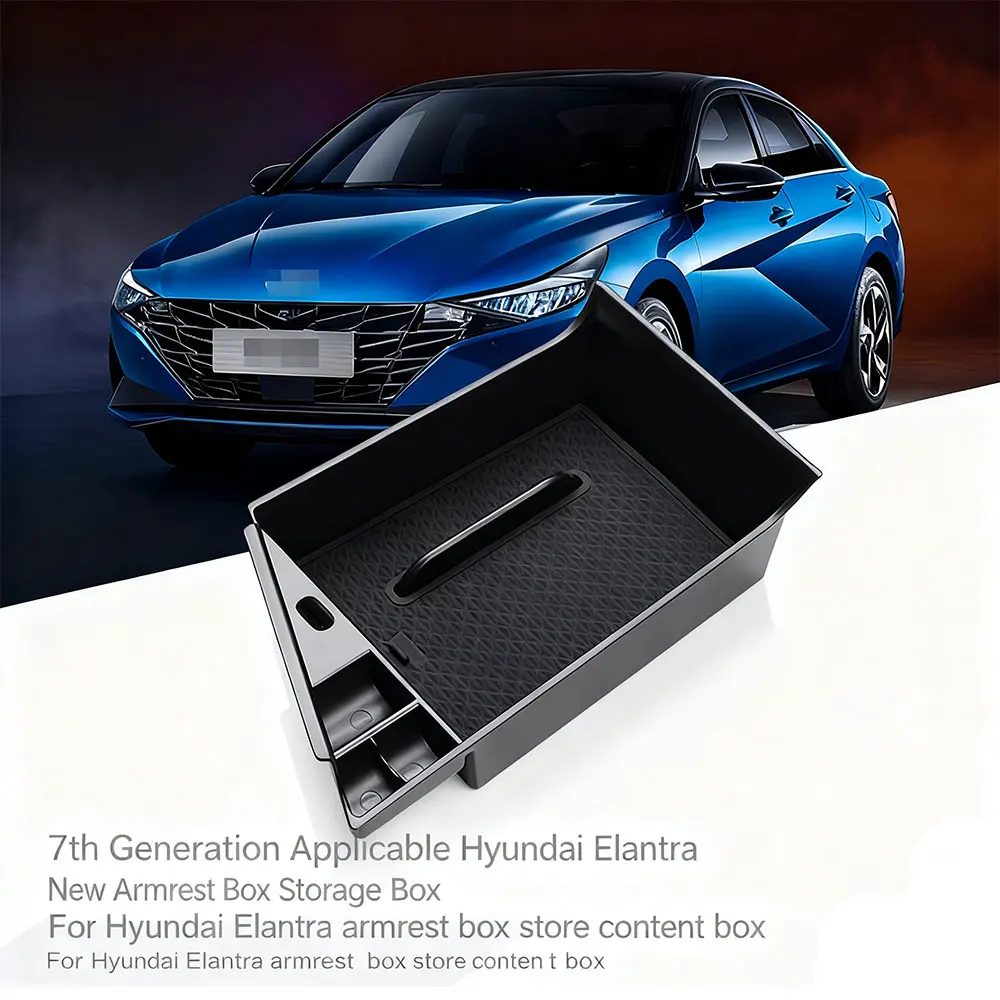 

For Hyundai Elantra 2021 Armrest Storage Box Central Control Compartment Modified Box Automotive Interior Accessories