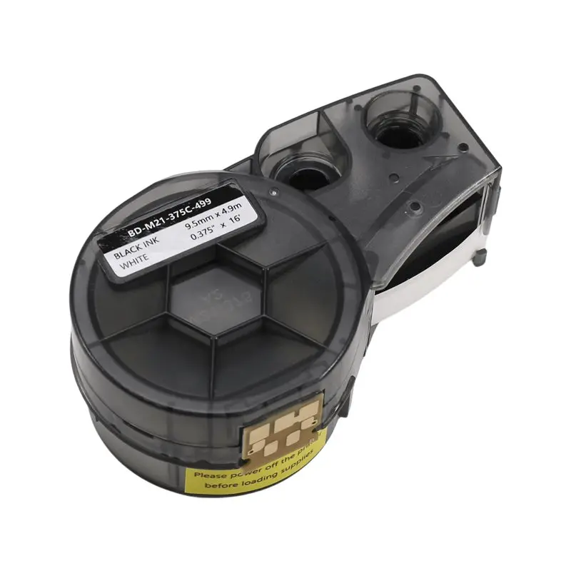 A53M-M21-375-595-WT For Brady BMP21-PLUS Self-Laminating Vinyl Labeling TAPE Maker Cartridge 19.1Mmx6.4MM Label