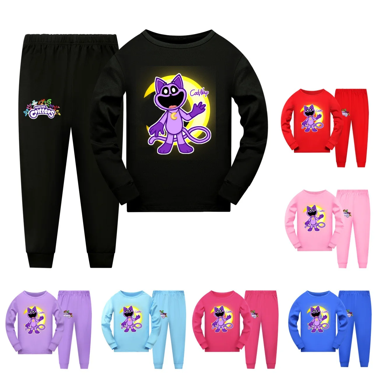 

Smiling Critters Kids clothes Baby Girls Long Sleeve T Shirt Pants 2pcs Sets Teenager Boys Casaul Sleepwear Kids Cartoon Pyjama