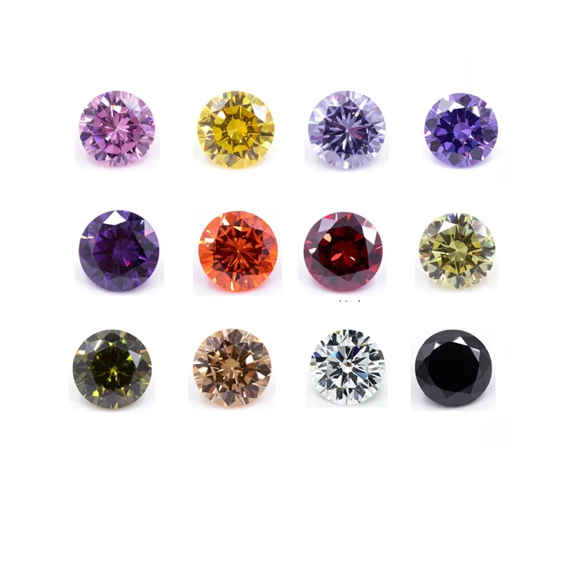 10 قطعة أحجار الزركون الملونة المستديرة أحجار كريمة صناعية أحجار فضفاضة مكعب زركونيا 6 مللي متر هدايا عيد الميلاد. #2