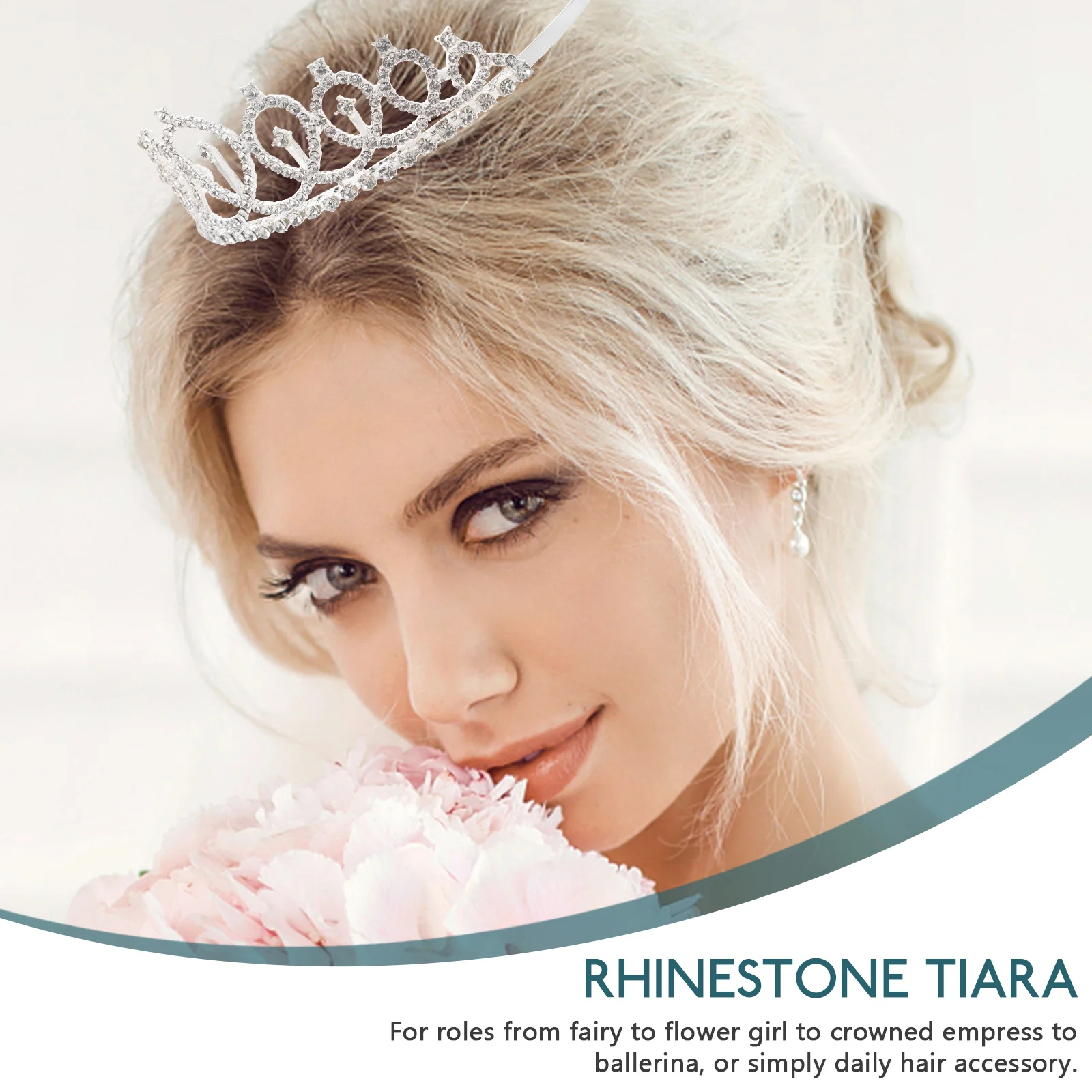 

Rhinestone Crown Hair Accessory Bridal Tiara Wedding Birthday Party Formal Accessories Headband Heart Design Alloy Comb Grip