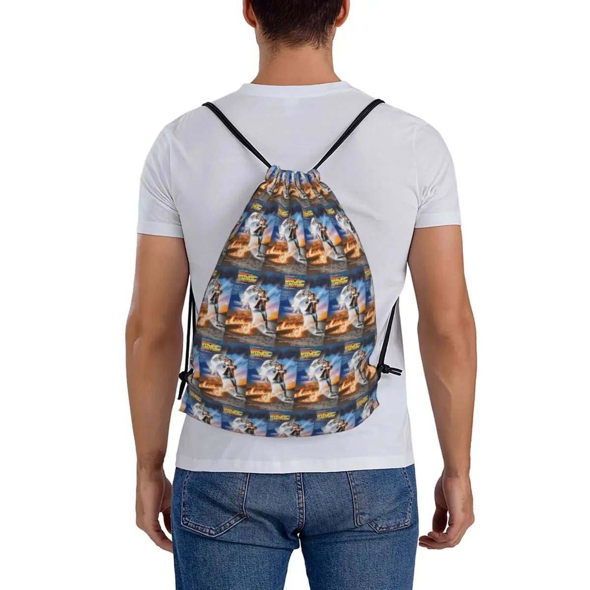 Back To The Future Alternative Poster Backpacks Casual Drawstring Bundle Pocket Shoes Bag Book Bags for Travel School view 5