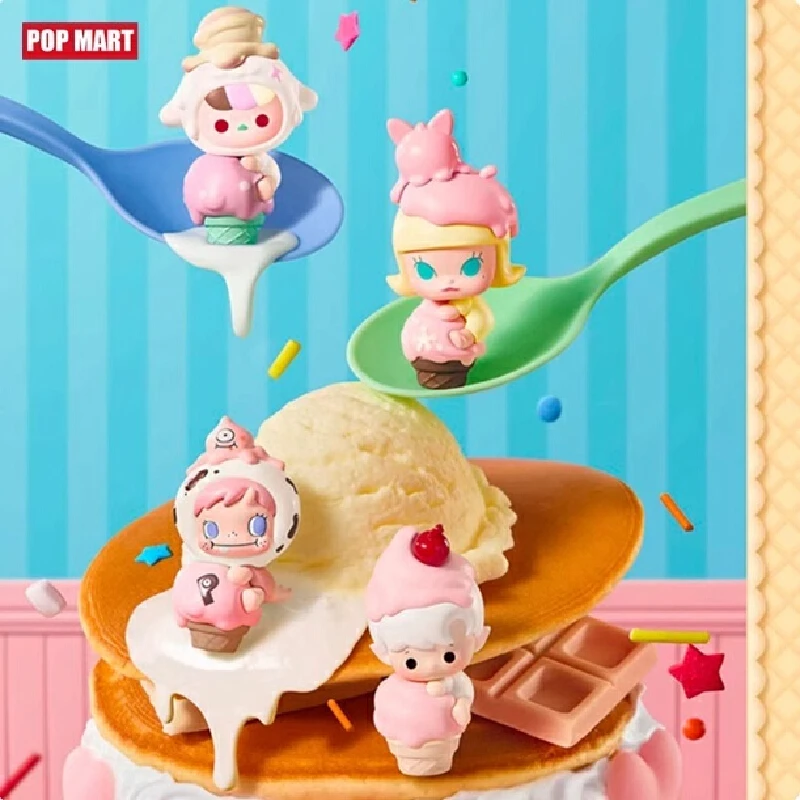 الأصلي حقيقية Popmart البوب الفول فقاعة Mates الآيس كريم مخروط كوب الشكل عرض لعبة هدية تحصيل العصرية صندوق أعمى فتاة هدية