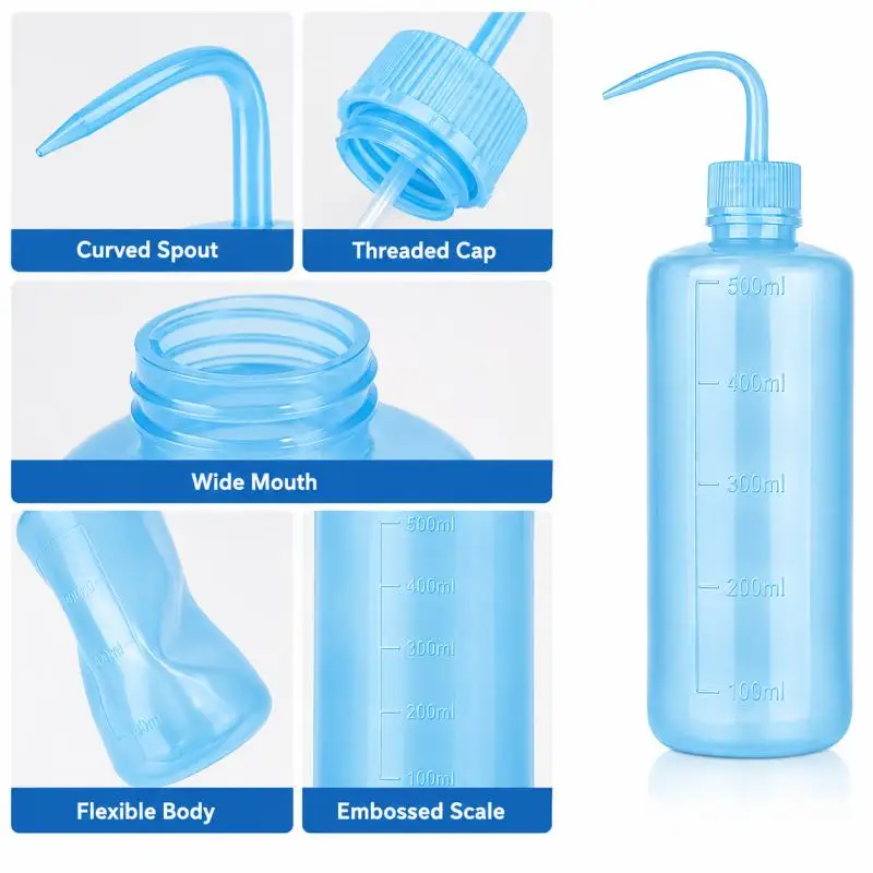 250/500ml Tattoo-Sprühflasche, Sichere Reinigungsflasche aus Kunststoff, Nicht-Sprühende Tattoo-Quetschflasche für Labor, Tattoo-Zubehör – Detail 4