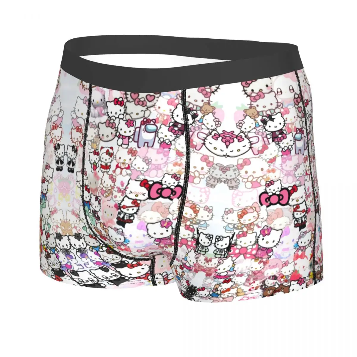 Cool Hello Kitty Art Boxers Shorts Panties Male Underpants Breathable Briefs Underwear