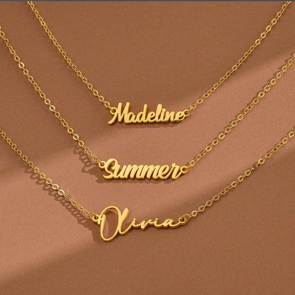 

18K gold-plated name necklace, personalized minimalist name necklace, birthday gift, jewelry gift