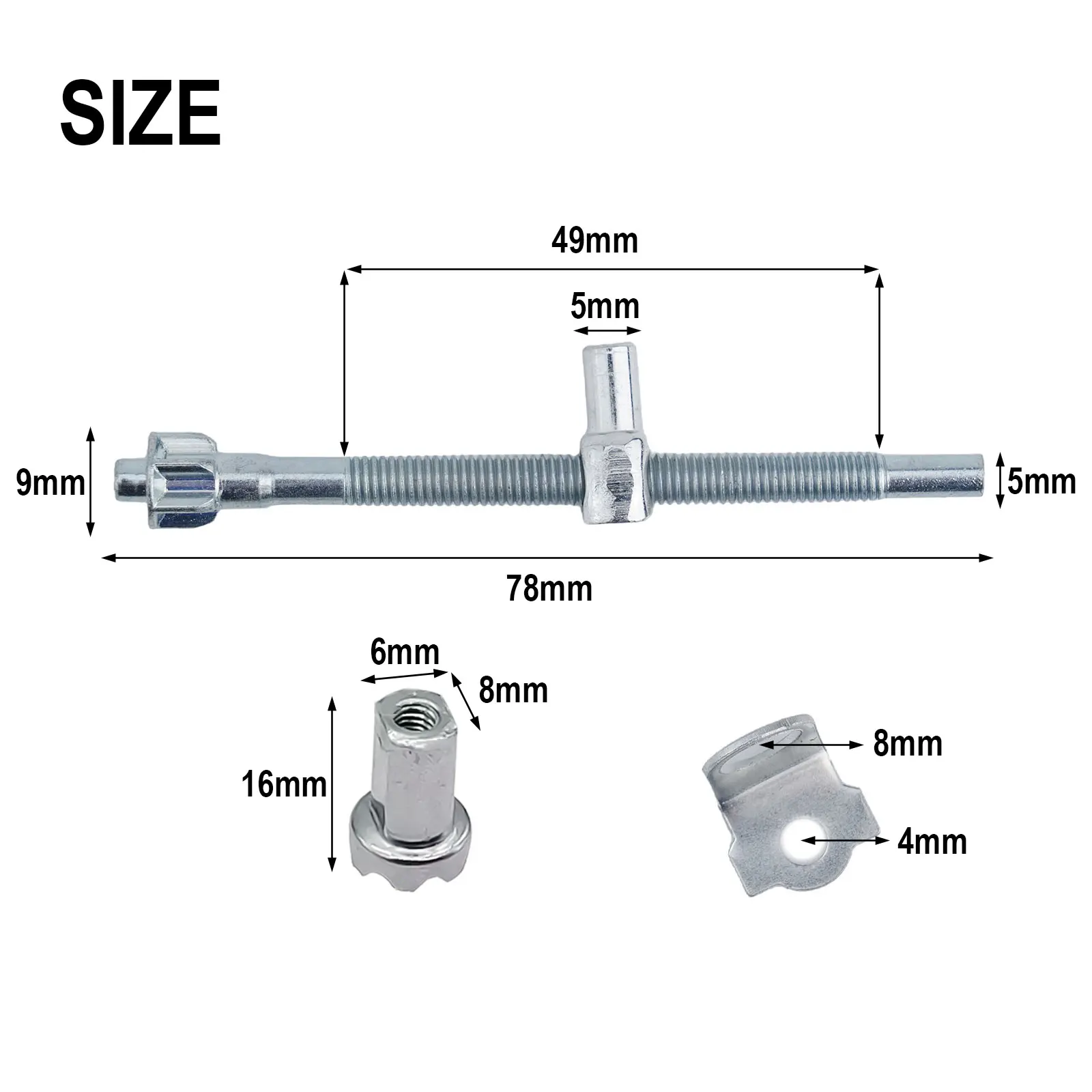 Nut Kit Adjuster Screw Metal Silver Grey For Efficient Electric Saw 78x49mm Chainsaw Adjuster For Adjusting Chainsaw Tension