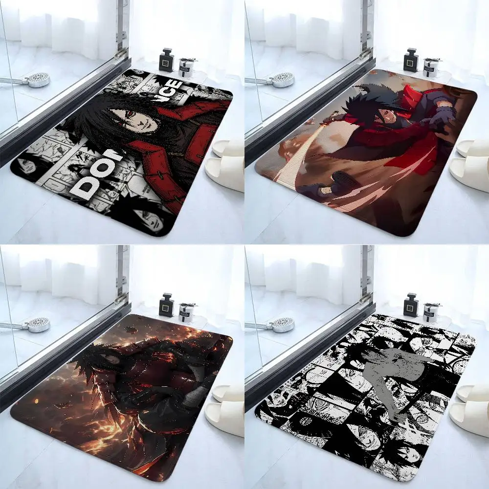 M-Madara Uchiha Floor Mat Pattern Printed Flannel Door Mat, Suitable For Bathroom, Living Room, Home Decoration