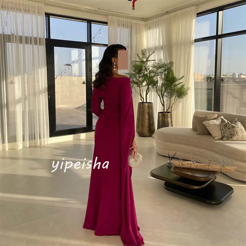 Customized Jersey Ruched Homecoming A-line V-neck Evening Long Dresses Exquisite High Quality Occasion Formal Gown for Women