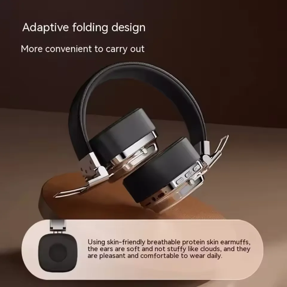 Auriculares Retro On Ear, inalámbricos por Bluetooth 5,3, sonidos estéreo HIFI, auriculares para juegos, reproductor de música TF/AUX, reducción de ruido